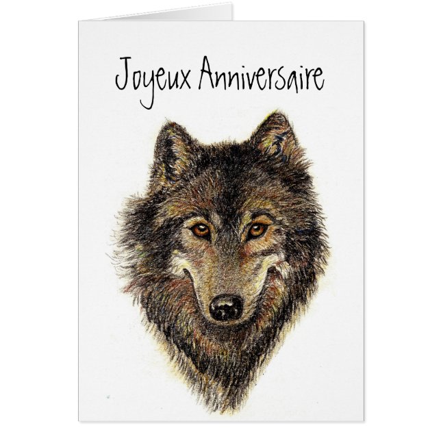 Joyeux anniversaire, Wolf, Wolven, Wild, Natuur, (Voorkant)
