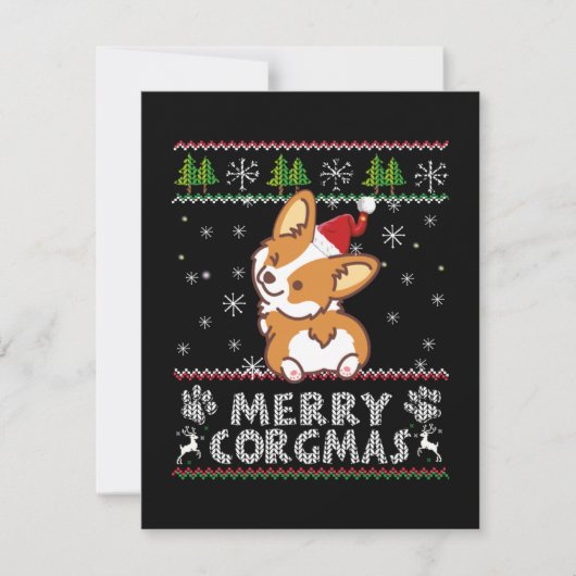 Joyeux Corgmas Noel Corgi Bedankkaart (Voorkant)