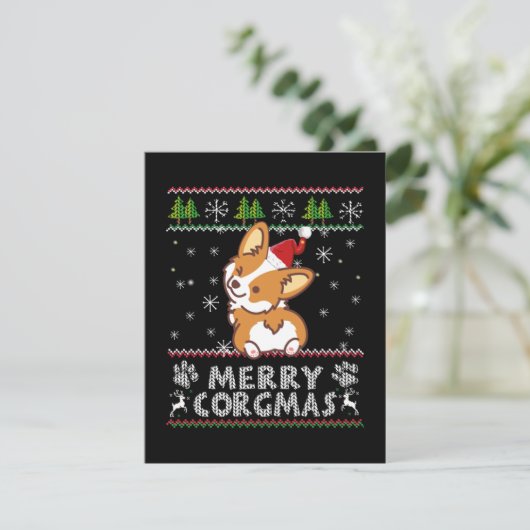 Joyeux Corgmas Noel Corgi Bedankkaart (Staand voorkant)