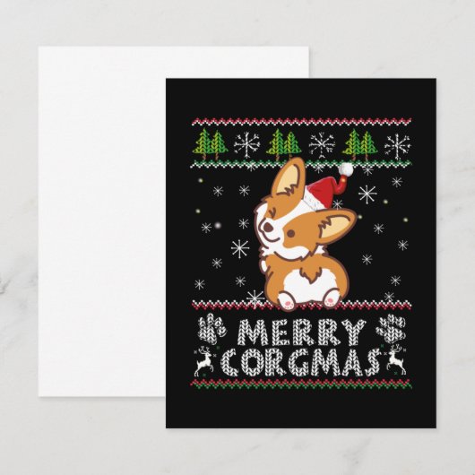 Joyeux Corgmas Noel Corgi Bedankkaart (Voorkant / Achterkant)