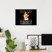 Joyeux Corgmas Noel Corgi Poster (Thuiskantoor)