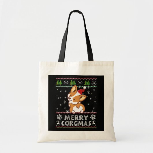 Joyeux Corgmas Noel Corgi Tote Bag (Voorkant)