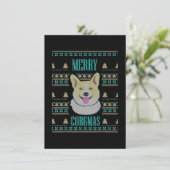 Joyeux Corgmas Ugly Kerstmis Corgi Bedankkaart (Staand voorkant)