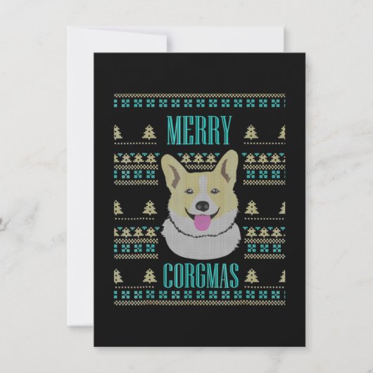 Joyeux Corgmas Ugly Kerstmis Corgi Bedankkaart (Voorkant)