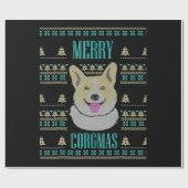 Joyeux Corgmas Ugly Kerstmis Corgi Cadeaupapier (Vlak)