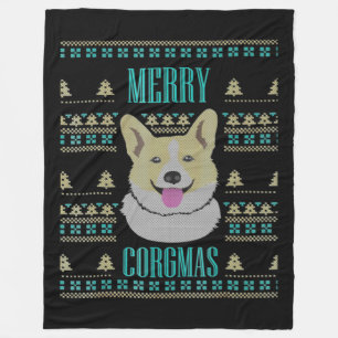 Joyeux Corgmas Ugly Kerstmis Corgi Fleece Deken