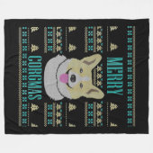Joyeux Corgmas Ugly Kerstmis Corgi Fleece Deken (Voorkant (Horizontaal))
