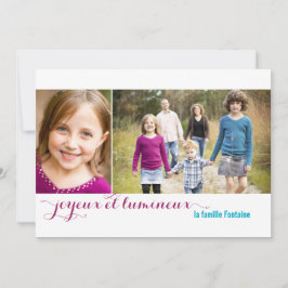 Joyeux et lumineux de vacances carte avec foto