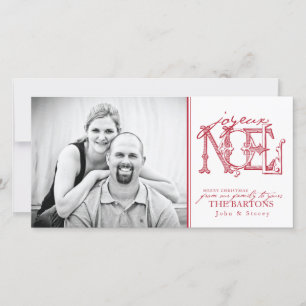 Joyeux Holiday-fotokaart Feestdagenkaart