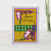 Joyeux Mardi Gras, Franse Mardi Gras, maskers Kaart (Voorkant)