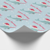 Joyeux Narwhal walvispun Merry Kerstfeestdag Cadeaupapier (Hoek)