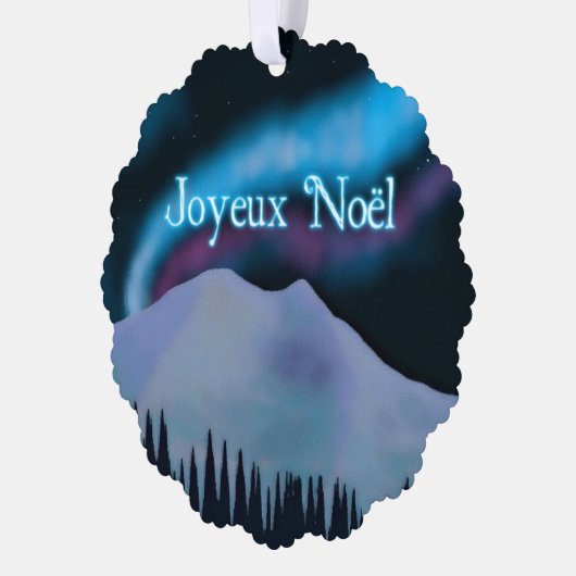 Joyeux Noё l - Blue Aurora Ornament Kaart (Links)