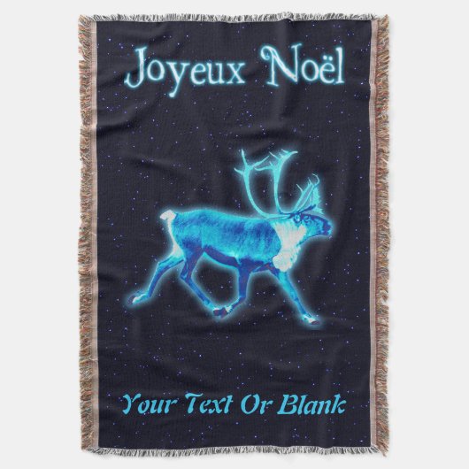 Joyeux Noё l - Blue Cariou (rendier) Deken (Voorkant Verticaal)
