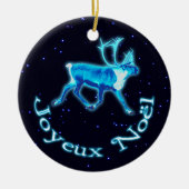 Joyeux Noё l - Blue Cariou (rendier) Keramisch Ornament (Voorkant)
