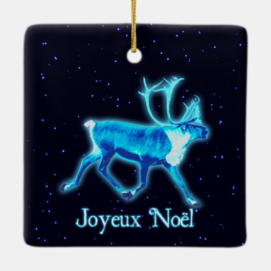 Joyeux Noё l - Blue Cariou (rendier) Keramisch Ornament (Achterkant)