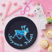 Joyeux Noё l - Blue Cariou (rendier) Papieren Bordje (Feest)