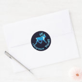 Joyeux Noё l - Blue Cariou (rendier) Ronde Sticker (Envelop)
