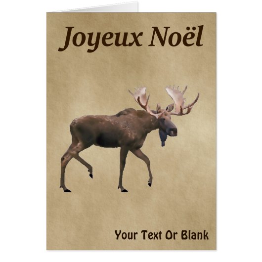 Joyeux noё l. Bull Moose on Old Paper (Voorkant)