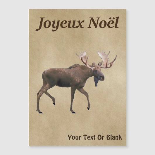 Joyeux noё l. Bull Moose on Old Paper (Voorkant)