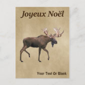 Joyeux noё l. Bull Moose on Old Paper Briefkaart (Voorkant)