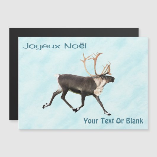 Joyeux noё l - Cariou ( rendieren ) op sneeuw (Voorkant / Achterkant)