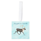 Joyeux noё l - Cariou ( rendieren ) op sneeuw Decoratie (Voorkant)