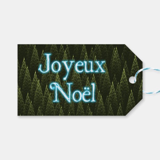 Joyeux Noё l - Conifers Cadeaulabel (Voorkant (Horizontaal))