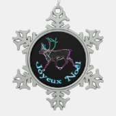Joyeux Noё l - Electric Cariou Tin Sneeuwvlok Ornament (Voorkant)