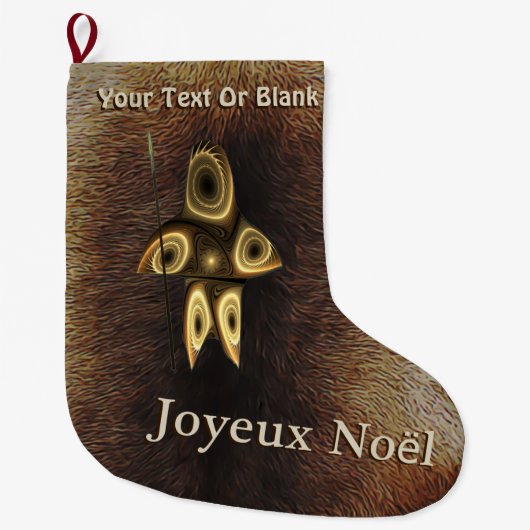 Joyeux Noё l - Fractal Inuit Hunter Grote Kerstsok (Voorkant)
