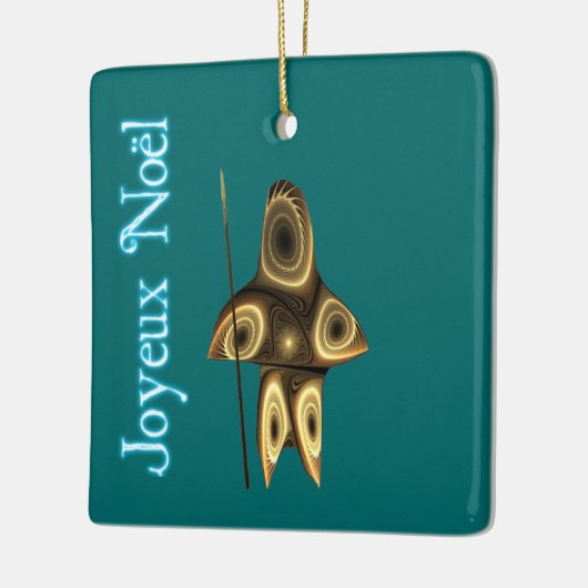 Joyeux Noё l - Fractal Inuit Hunter Keramisch Ornament (Links)