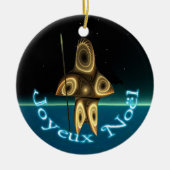 Joyeux Noё l - Fractal Inuit Hunter Keramisch Ornament (Voorkant)