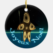 Joyeux Noё l - Fractal Inuit Hunter Keramisch Ornament (Achterkant)