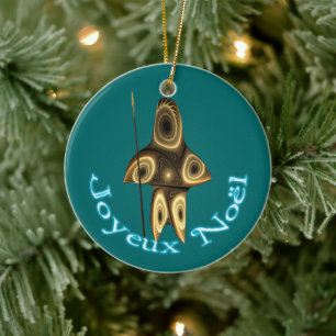 Joyeux Noё l - Fractal Inuit Hunter Keramisch Ornament