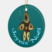 Joyeux Noё l - Fractal Inuit Hunter Keramisch Ornament (Links)