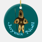 Joyeux Noё l - Fractal Inuit Hunter Keramisch Ornament (Achterkant)