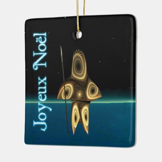 Joyeux Noё l - Fractal Inuit Hunter Keramisch Ornament (Links)