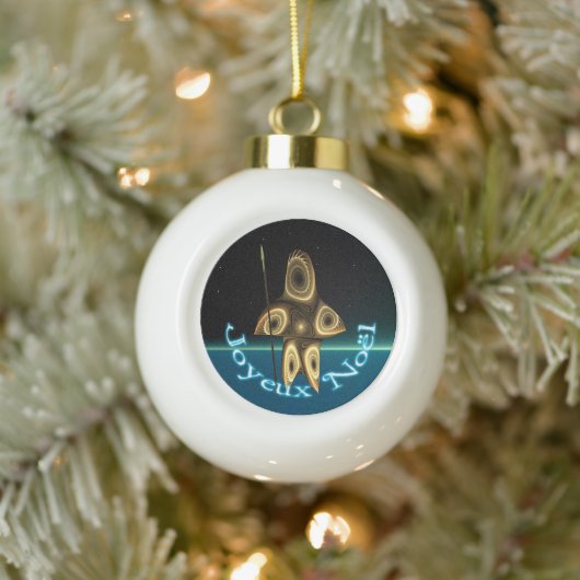 Joyeux Noё l - Fractal Inuit Hunter Keramische Bal Ornament (Boom)