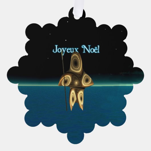 Joyeux Noё l - Fractal Inuit Hunter Ornament Kaart (Voorkant)