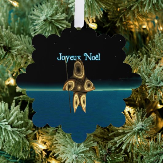 Joyeux Noё l - Fractal Inuit Hunter Ornament Kaart (Insitu (Drie))