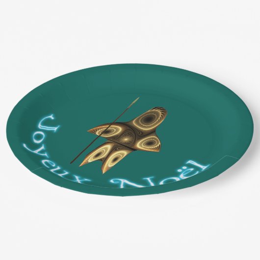 Joyeux Noё l - Fractal Inuit Hunter Papieren Bordje (Gekanteld)