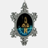 Joyeux Noё l - Fractal Inuit Hunter Tin Sneeuwvlok Ornament (Links)