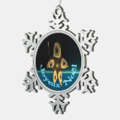 Joyeux Noё l - Fractal Inuit Hunter Tin Sneeuwvlok Ornament (Rechts)