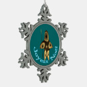 Joyeux Noё l - Fractal Inuit Hunter Tin Sneeuwvlok Ornament (Links)