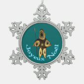Joyeux Noё l - Fractal Inuit Hunter Tin Sneeuwvlok Ornament (Voorkant)