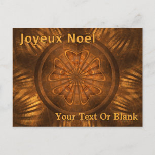 Joyeux Noё l - Fractal Wood Carving Briefkaart