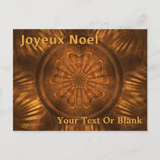 Joyeux Noё l - Fractal Wood Carving Briefkaart (Voorkant)