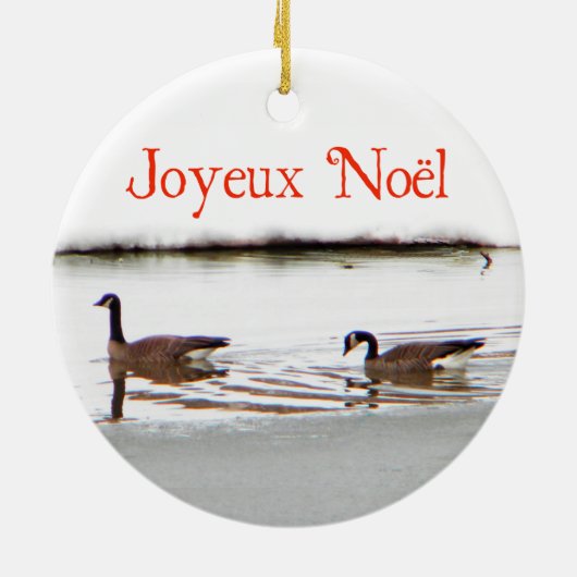 Joyeux Noё l - Honkers - Canada Geese Keramisch Ornament (Achterkant)