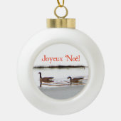 Joyeux Noё l - Honkers - Canada Geese Keramische Bal Ornament (Voorkant)