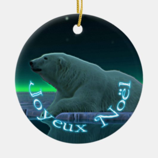 Joyeux Noё l - Ice Edge Polar Beer Keramisch Ornament (Voorkant)
