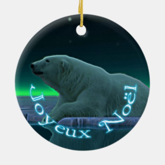 Joyeux Noё l - Ice Edge Polar Beer Keramisch Ornament (Achterkant)